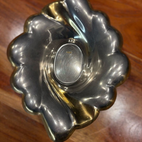 Silver-plated bowl with 24k gold collectible like new