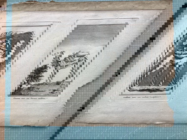  1790 chalkografia kamilas apo emporiko karavani toso archeas epochis oso ke monternas epochis 34x27cm
