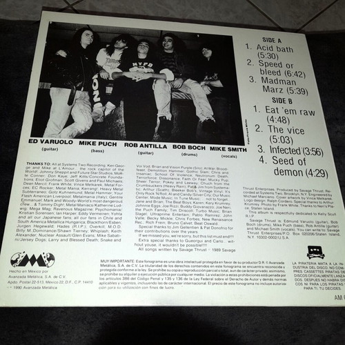 Savage Thrust Eat 'Em Raw LP like new, metal