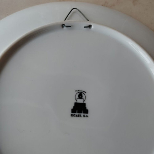 Decorative collector plate Mallorca new, porcelain with gold rim