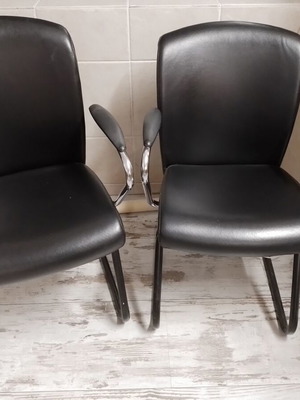 Leather office visitor chairs, comfortable, elegant