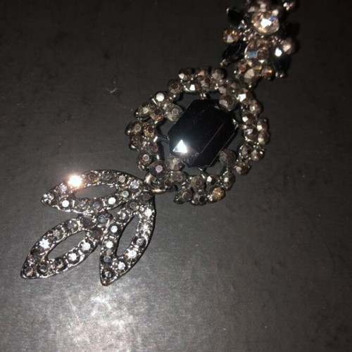 Faux drop earrings with black stones and rhinestones like new