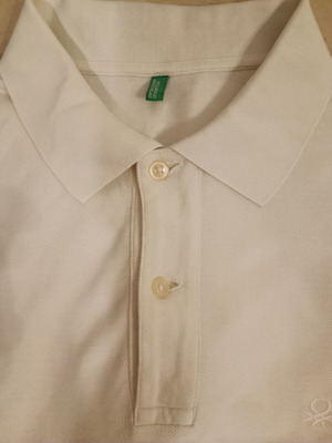 Benetton long-sleeve polo white size L like new
