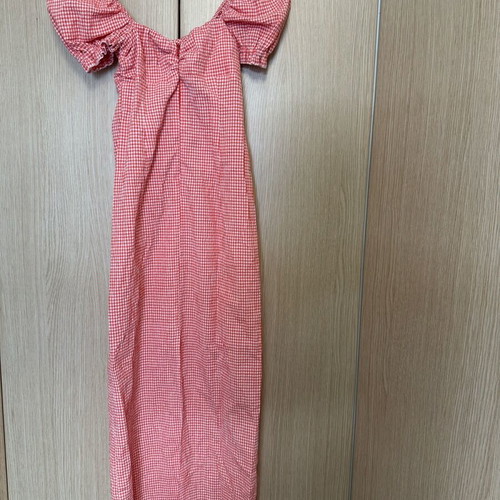 Stefania Vaidani long dress new, white and red with zipper