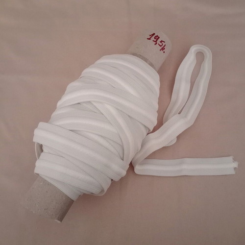 White flat elastic 2cm new, 19.5 meters with cord