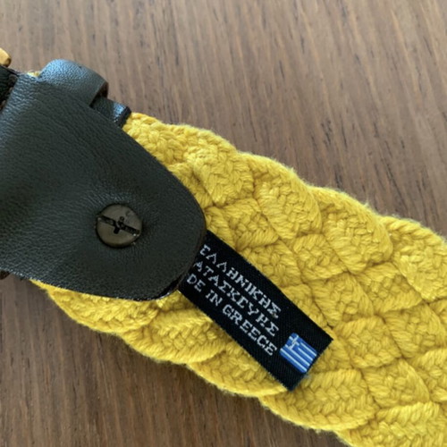 Stelios Koudounaris handmade yellow waist belt, size S/M