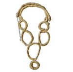 Ethnic fabric necklace pastel yellow made to order