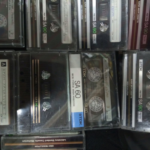 Audio cassette tapes used, pack of 23, recorded once