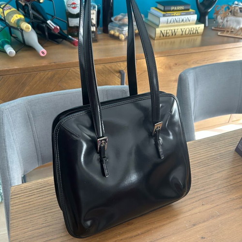 Handbag used, shoulder, black without damage