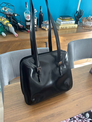 Handbag used, shoulder, black without damage