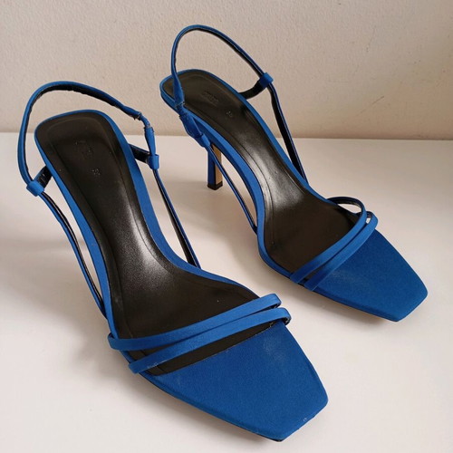 Zara satin women's sandals size 39 like new blue