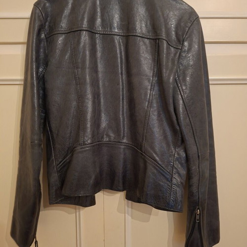 French Connection Rider leather jacket used, black, size M