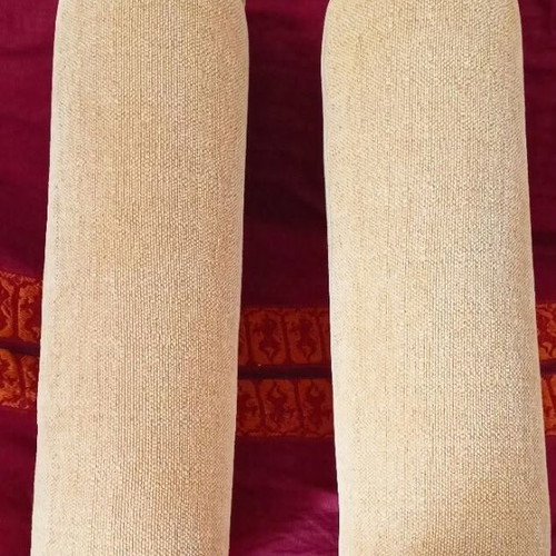 Cylindrical sofa pillows like new, set of two with square pillowcase gift