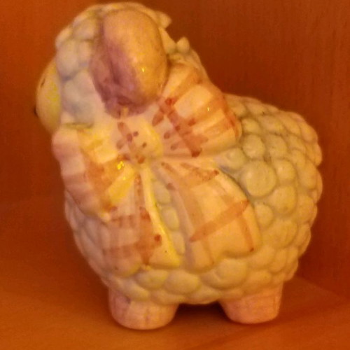 Piggy bank with sheep like new