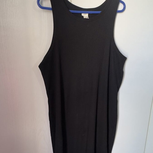 Midi Rib Black Dress H&M size XL like new