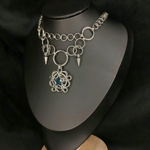 Choker handmade from steel new silver