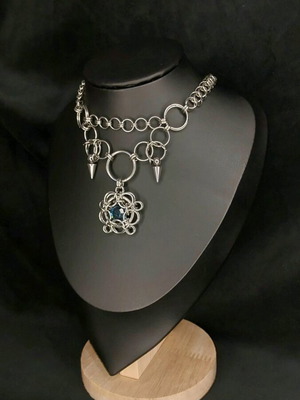Choker handmade from steel new silver