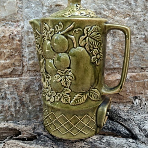 King Japan Electric Teapot Avocado Green Harvest 1960s mint condition