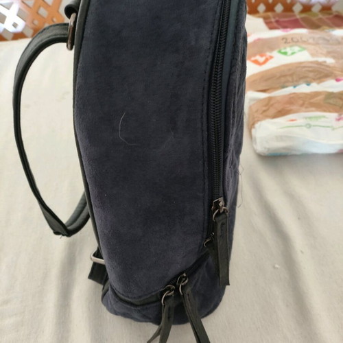 Blue faux suede backpack like new