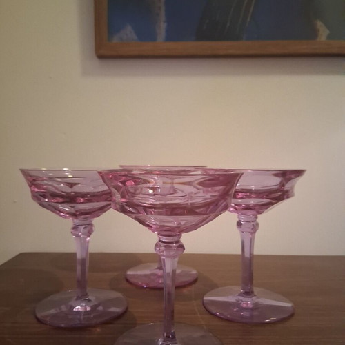 Moser Alexandrite Glass Set of 4 Crystal Glasses like new