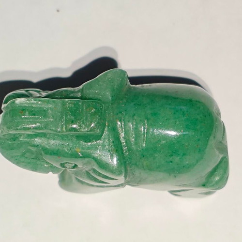 Handmade Elephant Figurine Green Aventurine 3cm like new