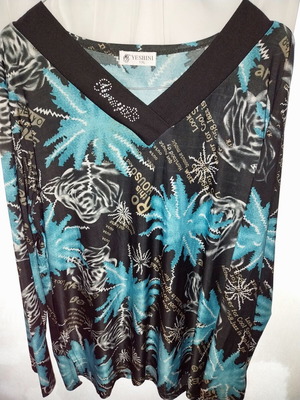 Summer blouse with long sleeves like new, XXL, multicolor