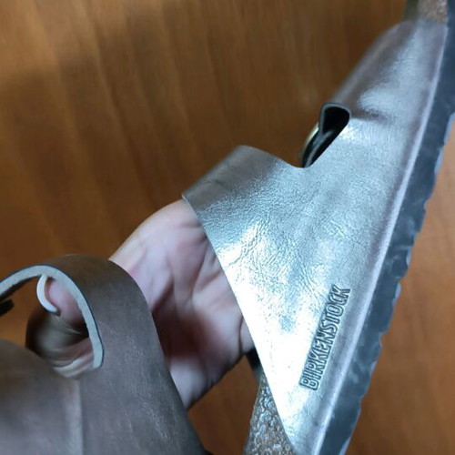 Birkenstock Arizona Big Buckle sandals like new, gold and silver