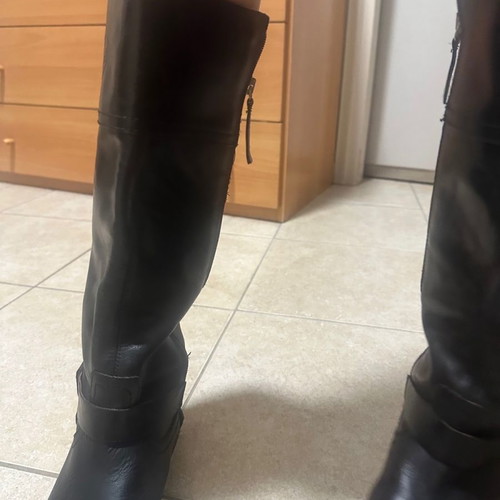 Μπότες Zara δερμάτινες μεταχειρισμένες, μέγεθος 38, μαύρες