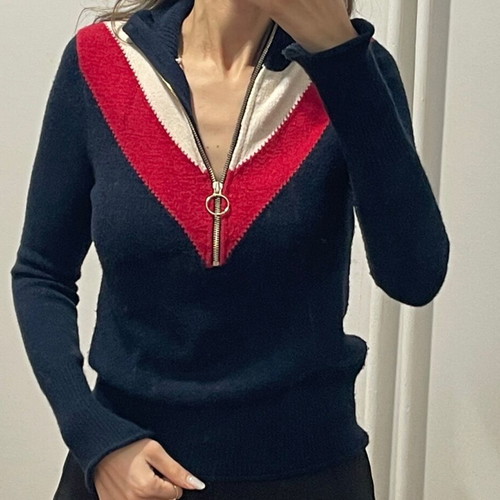Zara sweater used, size M, white and red
