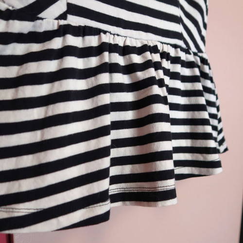 Peplum top striped white-black Small like new