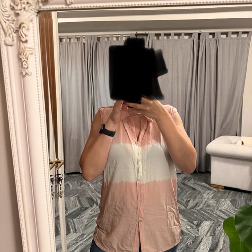 BSB sleeveless shirt like new, pink and white, size S