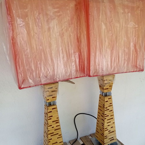 Floor lamps with orange shades, 86 cm, new, pack offer
