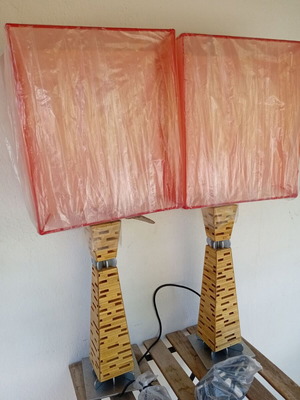 Floor lamps with orange shades, 86 cm, new, pack offer