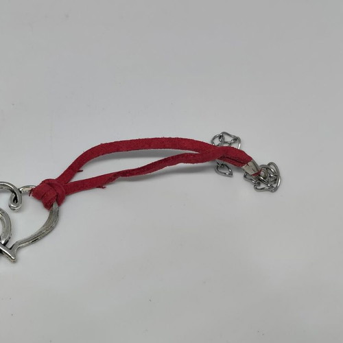 Bracelet with double heart and red suede cord like new