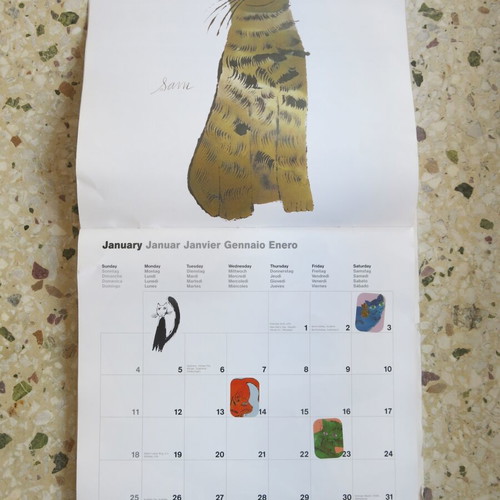 Andy Warhol Cats 2004 calendar used