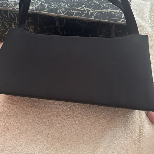 Handbag used black with floral decoration