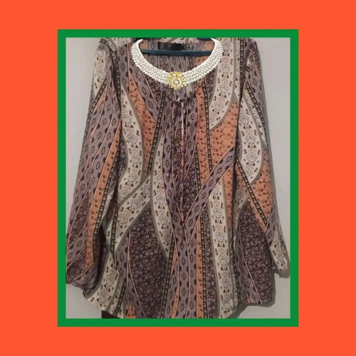 Blouse with colorful pattern, XL size