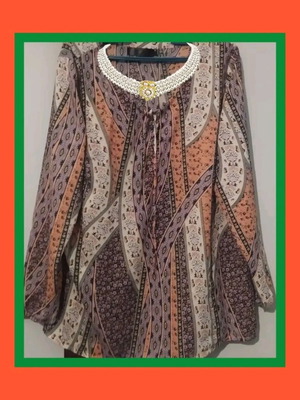 Blouse with colorful pattern, XL size