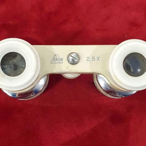 EIKOW 2.5x Theater Opera Glasses used with leather case and mother of pearl