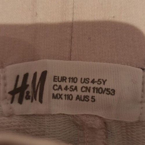 H&M kids pajama pants new, white with unicorn and star designs for ages 4-5
