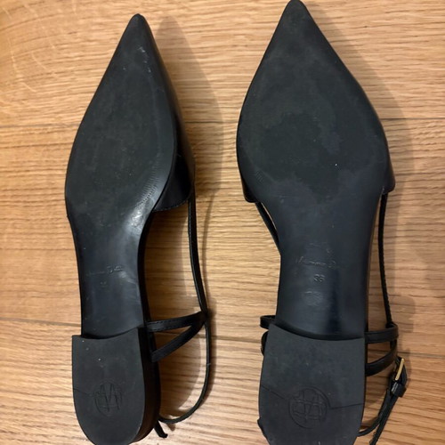 Massimo Dutti slingbacks black leather like new