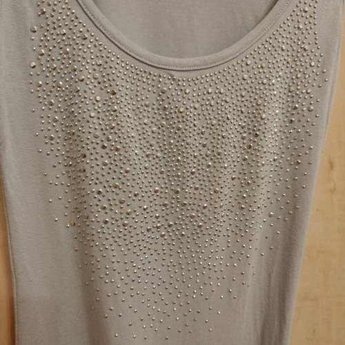 Tally Weijl sleeveless blouse with rhinestones medium gray