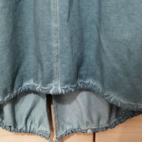 Cotton dress turquoise one size with hood and patchwork style