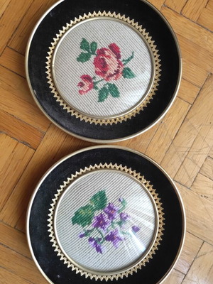 Kastalia decorative embroidery frames used, set of 2, 1960-70