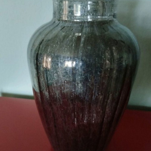 Italian glass vase with silver coating, like new