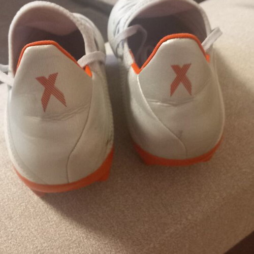 Adidas football boots like new, size 43.5, white and orange