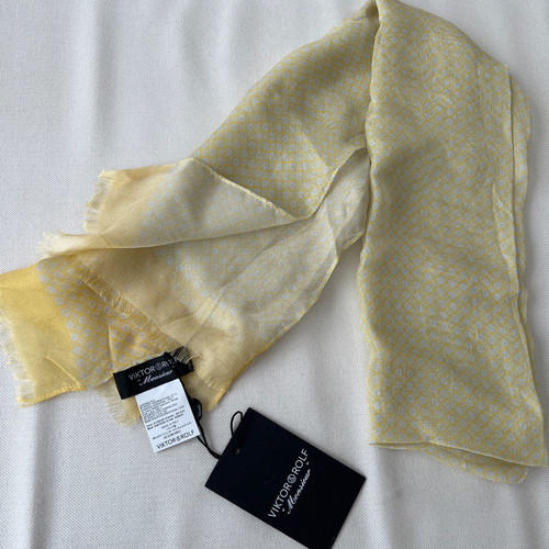 Silk scarf Victor & Rolf new, yellow with white