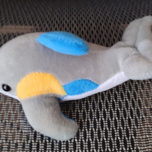 Plush dolphin used, length 16 cm
