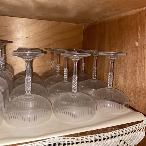 Crystal glasses set vintage classic design, 57 pieces, new