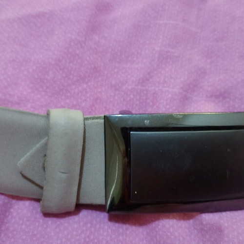 Leather belt used, beige